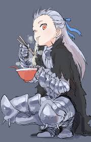 Female anime characters with armor. Wallpaper Anime Girls Anime Girls Eating Ramen Long Hair Grey Hair Female Warrior 2d Small Boobs Noi Dorohedoro Fantasy Armor Blue Ribbons Simple Background Looking At Viewer Red Eyes Vertical Fan
