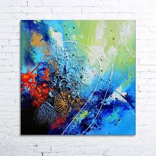 Pour une décoration moderne de votre intérieur avec des tableaux modernes de qualité. Meropa Tableau Abstrait Moderne Contemporain Peinture Acrylique En Relief Noir Bleu Turquoise Dore V Abstract Art Painting Oil Painting Abstract Colorful Art