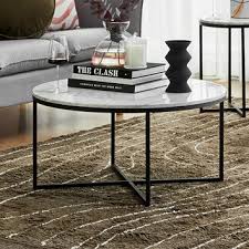 Awqm marble coffee table, faux marble top rectangular coffee table with black metal frame, 2 tier living room table for living room, office, balcony, white, 40 inch 5.0 out of 5 stars 9 $119.98 $ 119. Temple Webster 80cm White Serena Italian Carrara Marble Coffee Table