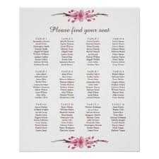Pink Cherry Blossom Wedding Seating Chart Poster Zazzle