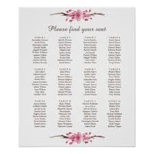 pink cherry blossom wedding seating chart poster zazzle