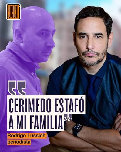 ERA UN ESTAFADOR QUE YA DELINQUÍA EN 2012” El conductor de TV Rodrigo Lussich denunció públicamente a Fernando Cerimedo por una presunta estafa inmobiliaria que, según relató, sufrió su familia en Mar