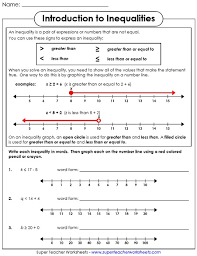 Solving inequalities with absolute value worksheets. One Step Inequalities