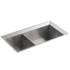Whether its a vintage style or a modern look you're aiming for, kohler has a wide range of sinks available to suit your needs. Kohler Poise Stainless Steel Offset Two Bowl Kitchen Sink 3389 Na