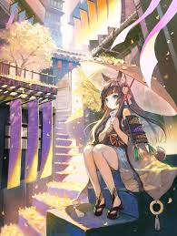 オリジナル 花のみち sibyl의 일러스트 pixiv アニメ着物 アニメのネコ 芸術的アニメ少女
