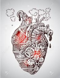 Illustration Mechanical Heart Hand Drawn Vector Steampunk Style Heart Drawing Mechanical Art Steampunk Tattoo