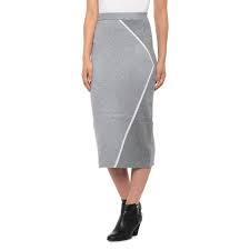 Max Studio Ivory And Grey Color Block Skirt For Women