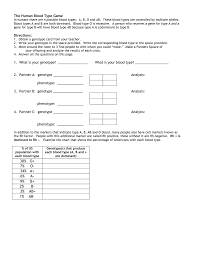 The Human Blood Type Game