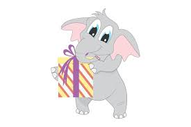 Border animation by sean mccaffery. Cute Elephant Cartoon With Gift Simple Vector Illustration 929517 Illustrations Design Bundles