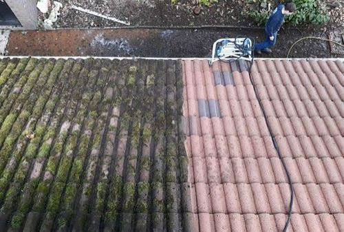 Roof moss scraping and cleaning