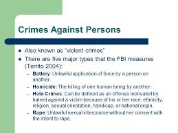 Types Of Crime By Felix Romero Introduction There Are Six Main Types Of Crime Crimes Against Persons Crimes Against Habitation Crimes Against Ppt Download