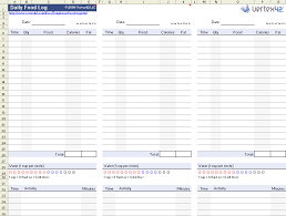 Download The Daily Food Log Template From Vertex42 Com Abc