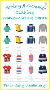 Spring And Summer Clothing 3 Part Montessori Nomenclature Cards With Real Pictures Summer Outfits Clothes Tank Top Bathing Suits