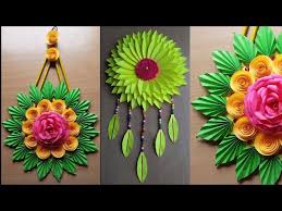 Art wall hanging craft ideas with paper easy. 2 Beautiful Paper Flower Wall Hanging Wall Hanging Ideas Paper Craft Litetube