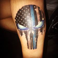 Blue Line Punisher Flag Line Tattoos Punisher Tattoo Tattoos