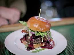 Blueberry Bacon Blue Cheese Burger Au Poivre Recipe Blue Cheese Burgers Bacon Blue Cheese Food Network Recipes