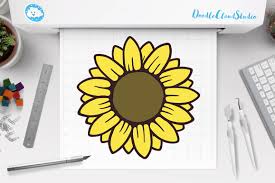 Download Sunflower Svg Sunflower Monogram Split Monogram By Doodle Cloud Studio Thehungryjpeg Com