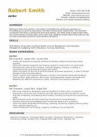 These bartending resume tips will get you to the top of the pile. Janitor Resume Samples Qwikresume