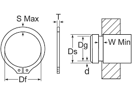 Snap Retaining Ring External M30 Stainless Steel Din 471