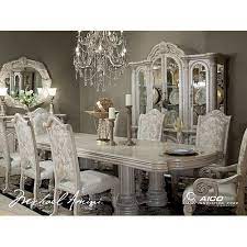 The aico monte carlo ii is an original home design in the magnificent michael amini signature series of fine furniture. Aico Monte Carlo Ii Silver Pearl Dining Room Set Nice Set Luxury Dining Room Traditional Dining Room Sets Shabby Chic Dining Room