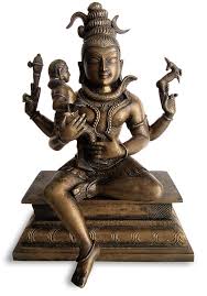 Vintage Kashmir Hindu Bronze Shiva and ...