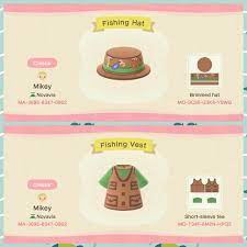 I Love Fishing On My Island So I Made A Vest And Hat When I M In Fishing Mode Acqr Animal Crossing Qr Animal Crossing Fish