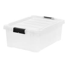 Iris 10 Gal Store It All Storage Bin In Clear 250261 The Home Depot Plastic Storage Bins Storage Plastic Storage