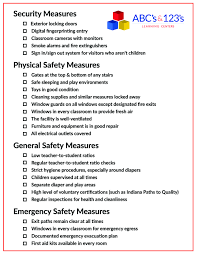 Checklist Safety Checklist Kids Health Childcare Provider