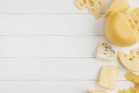 Gouda Maasdam And Blue Cheese On White Wooden Table Blue Cheese Gouda Cheese