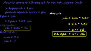 Conversion Psi To Kpa Chart Mpa To Psi Chart