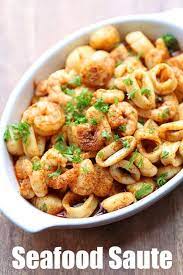 Seafood Saute Makes An Easy Quick Delicious Meal Your Only Task As A Chef Is To Avoid Ov Easy Seafood Recipes Seafood Recipes Healthy Seafood Medley Recipes
