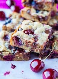 Chocolate Chip Cherry Bars An Easy Cherry Dessert Averie Cooks Recipe Cherry Recipes Dessert Cherry Dessert Easy Cherry Recipes