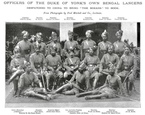 From my collection: a group photo from 1900 of the officers of the Duke of York's Own Bengal Lancers — better known as Skinner's Horse, a legendary cavalry regiment of the British
