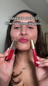 One of my favorite lip gloss dupes!!! Both have a nice plumping sensation  and a gorgeous shiny cherry finish! Patrick ta gloss in full syringe and  essence extreme plumping lip filler #makeupdupes ...