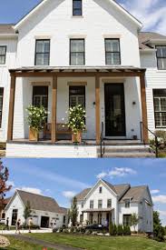 Back rearview of exterior white cream brick 1950`s house with black shutters and a large lawn lot. White Brick Black Trim House Novocom Top