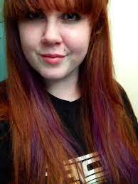 Natural Red Hair With Purple Peekaboo Purple Hair Red Purple Hair Natural Red Hair