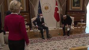 Von der leyen was reportedly hurt after she was left without a chair at the meeting in ankara. Sofagate Turkey And The Story Of Three Presidents And Only Two Chairs Bbc News