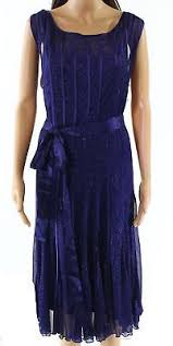 Slny New Midnight Blue Womens Size 18w Plus Shimmer Belted