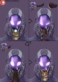 2019 alien animal genitalia animal penis chapaevv clothed  clothing cum cum inside equine erection female feral hi res horse humanoid  interspecies looking at viewer male mammal mask mass effect