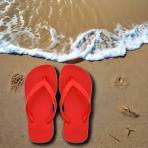 Wholesale Pvc Upper Outsole Logo on Beach Chanclas Pe Flip Flops Slippers  for Men