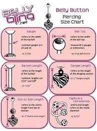 navel piercing size chart in 2019 belly button piercing