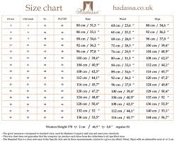 Hadassas Size Chart
