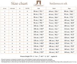 hadassas size chart