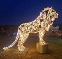 Christmas Lion Lighted - Outdoor Motif Lights Decor