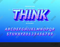 Typography japan asian fonts and number. 3d Bold Modern Vector Photo Free Trial Bigstock