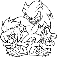 Sonic the werehog coloring pages to print. How To Draw Werehog Sonic The Werehog Coloring Page Trace Drawing