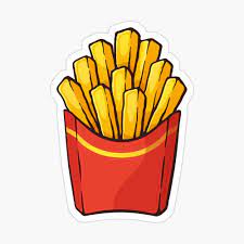 Hot Crispy French Fries Sticker By Pisarovsky In 2021 Food Stickers Homemade Stickers Aesthetic Stickers