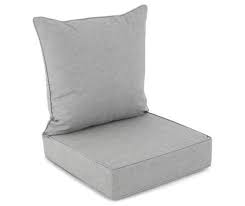 Gray Linen Wicker Chair Settee Outdoor Cushion Set Big Lots In 2020 Deep Seating Patio Cushions Patio Cushions Outdoor