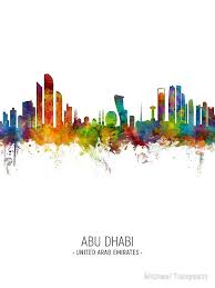 Abu Dhabi Skyline Metal Print By Michael Tompsett Cityscape Art Abu Dhabi Poster Prints An abstract watercolor print of an. cityscape art abu dhabi poster prints