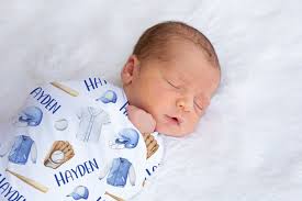 Personalized Baseball Swaddle Blanket, Receiving Blanket, Baseball Glove,  Baby Shower Gift, Baby Gift, Baby Bedding, Boy Sports Blankets,